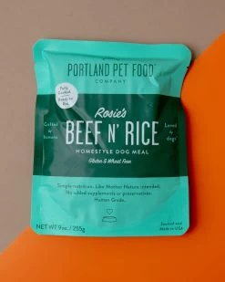 PORTLAND PET FOOD COMPANY Rosie's Beef N' Rice Meal Pouch For Dogs (Made In The USA)