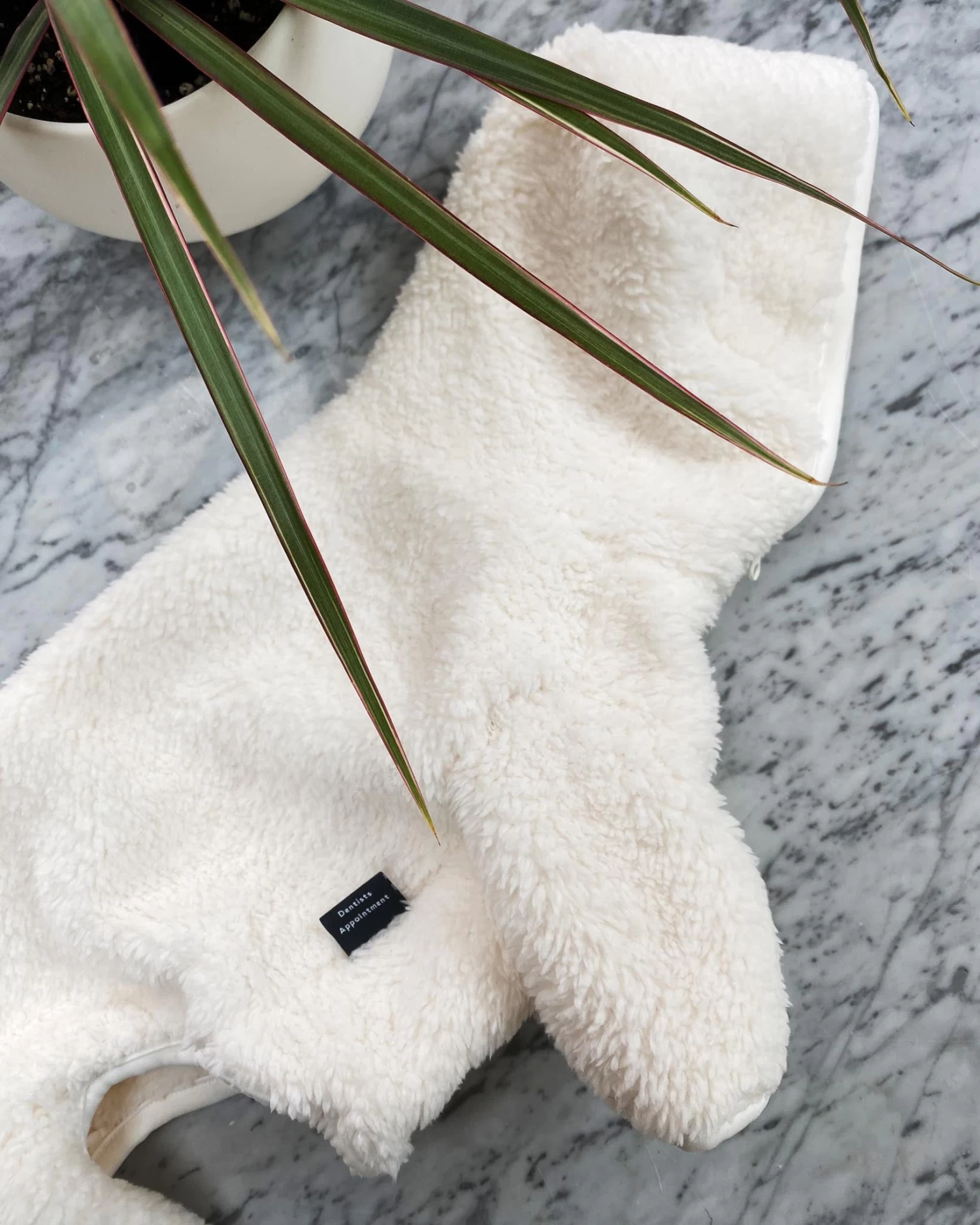 DENTISTS APPOINTMENT Boa Fleece Onesie In Cream (Dog & Co. Exclusive) - Image 2