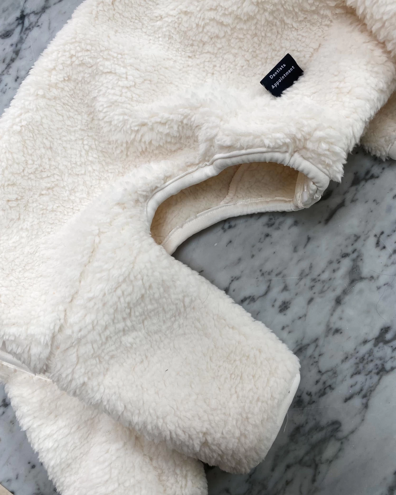 DENTISTS APPOINTMENT Boa Fleece Onesie In Cream (Dog & Co. Exclusive) - Image 4