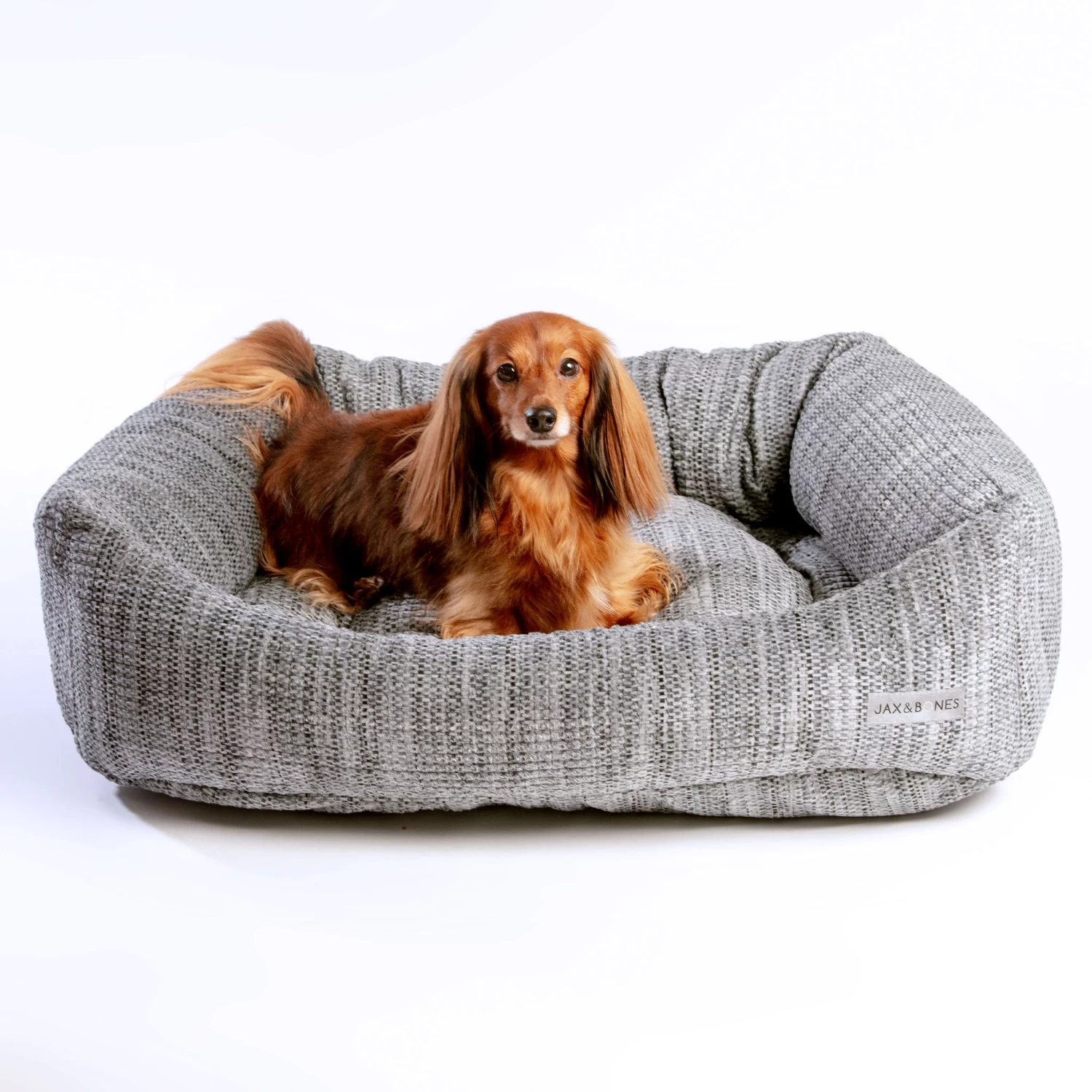JAX & BONES Napper Dog Bed In Plush Velour (Direct-Ship) (Made In The USA)