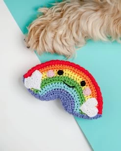 KNIT KNACKS Happy Rainbow Organic Knit Dog Toy