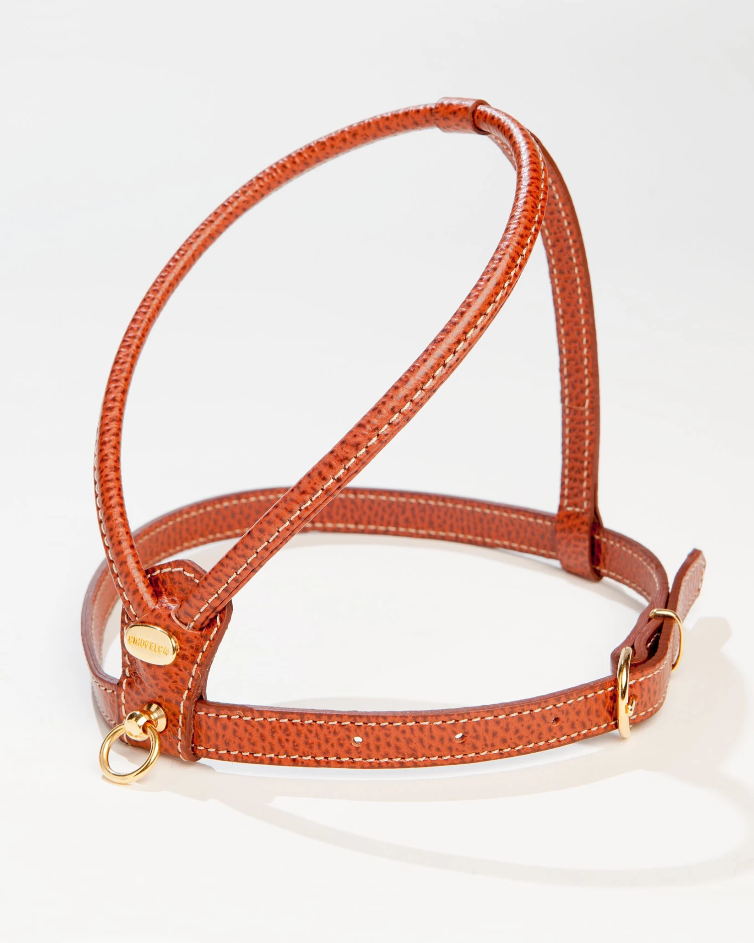 LA CINOPELCA Italian Leather Dog Harness In Luggage Brown - Image 2
