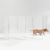 HIDDIN Clear Lucite Freestanding Zig-Zag Pet Gate (Made In The USA) (Direct-Ship)