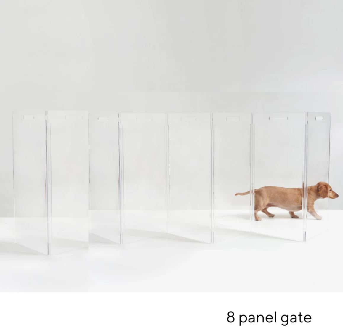 HIDDIN Clear Lucite Freestanding Zig-Zag Pet Gate (Made In The USA) (Direct-Ship) - Image 10