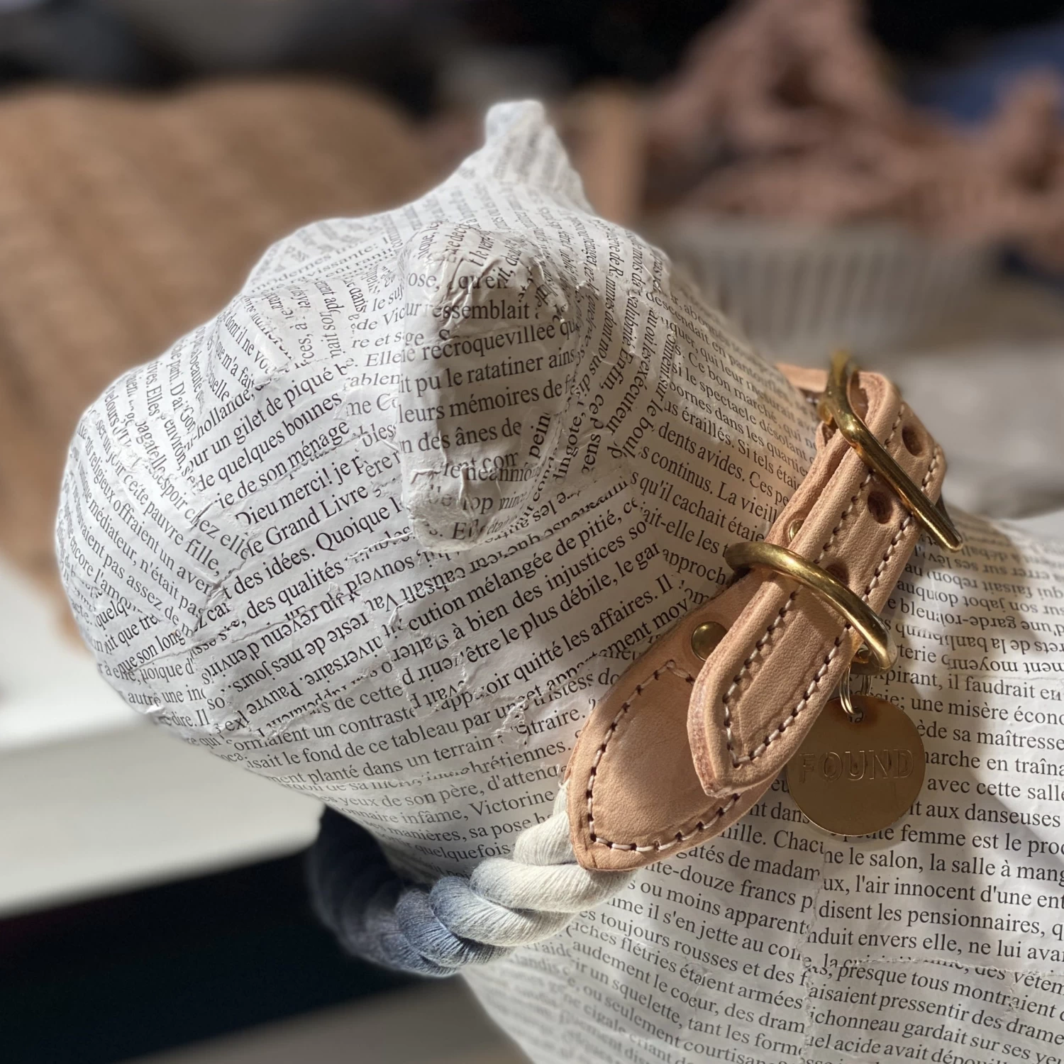 FOUND MY ANIMAL Rope Collar In Grey Ombré (Made In The USA) (FINAL SALE) - Image 4