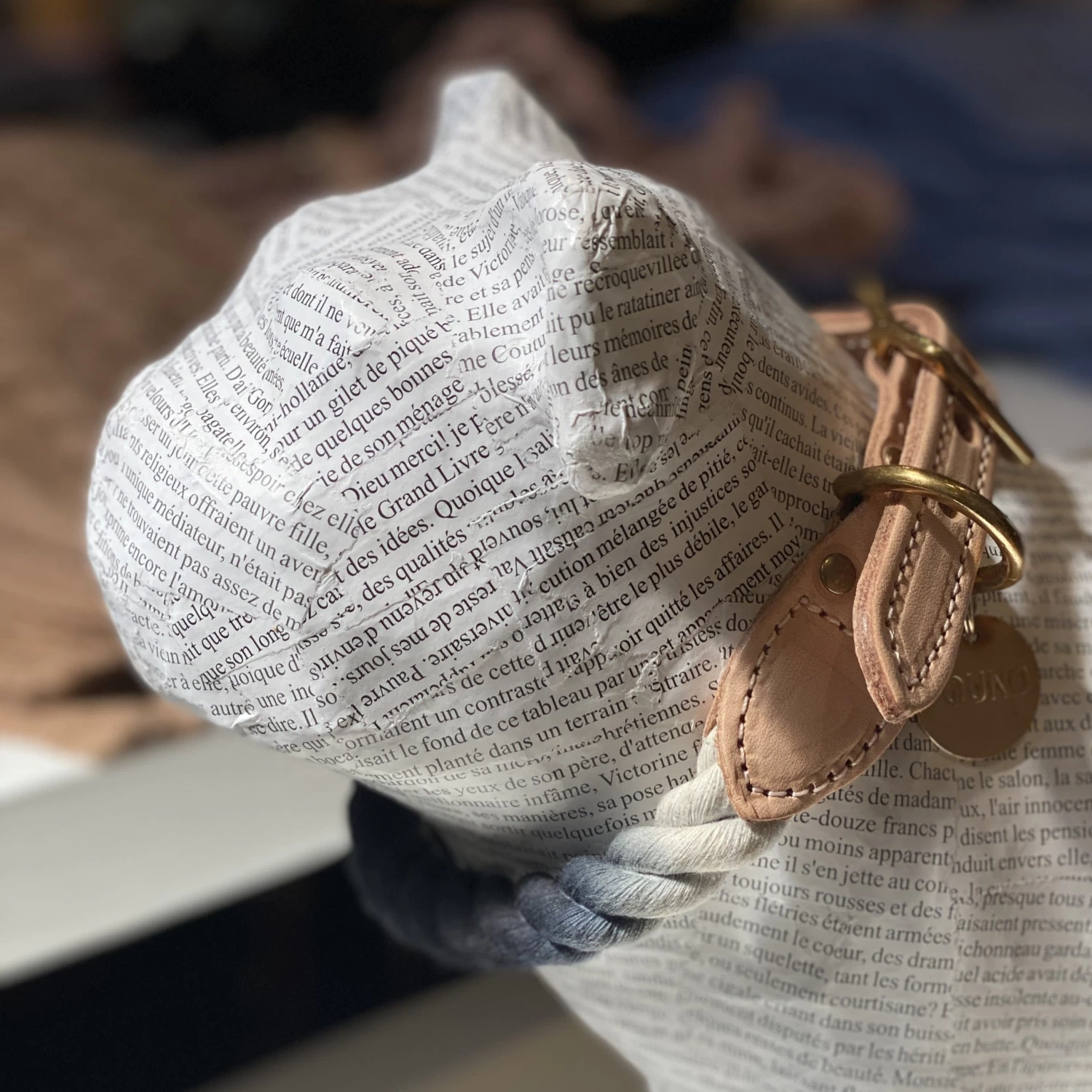 FOUND MY ANIMAL Rope Collar In Grey Ombré (Made In The USA) (FINAL SALE) - Image 3