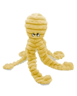 PET LOU Dotty The Octopus Squeaky Plush Dog Toy In Yellow (26")