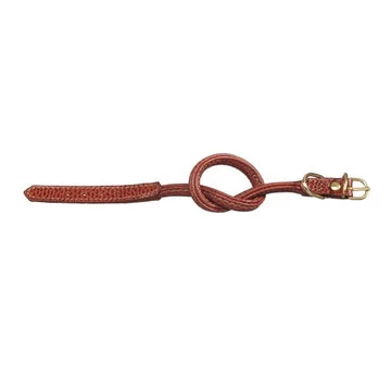 LA CINOPELCA Italian Rolled Leather Dog Collar In Brown - Image 4