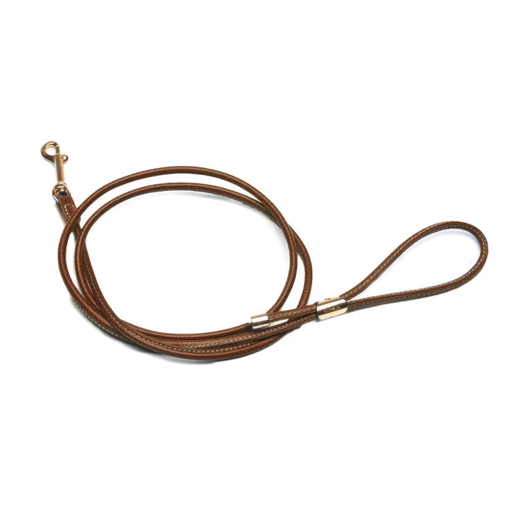 LA CINOPELCA Italian Rolled Leather Dog Collar In Brown - Image 6