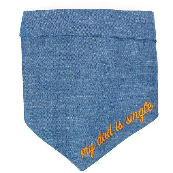 MODERN BEAST My Dad Is Single Chambray Bandana (Made In The USA) - Image 4