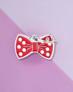 MY FAMILY Red Bow Tie Custom Pet ID Tag