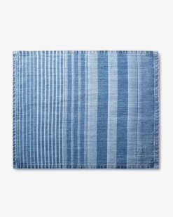 MI COCINA Striped Denim Placemat In Light Wash (Made In The USA)