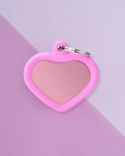 MY FAMILY Hushtag Pink Aluminum Heart Custom Pet ID Tag