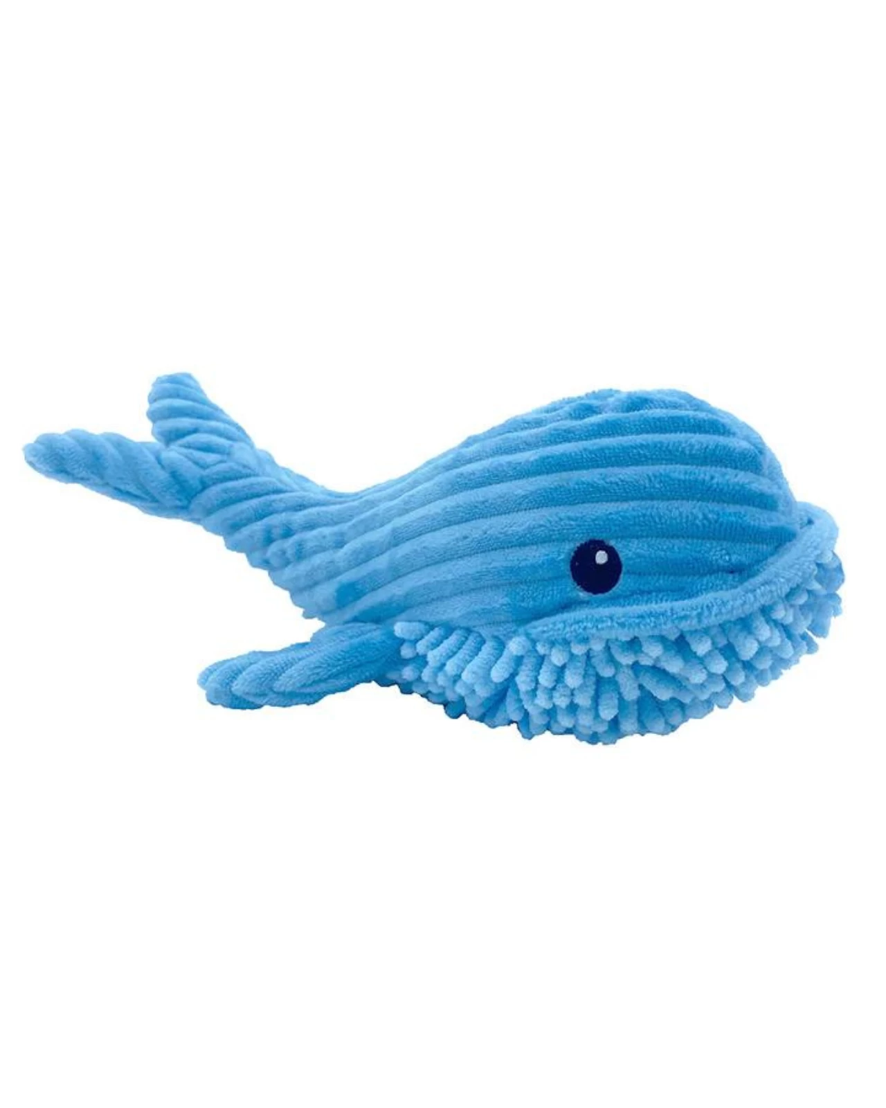 PET LOU Blue Bay Whale Squeaky Push Dog Toy - Image 3