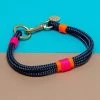 RUGGED WRIST Navy, Neon Pink & Neon Orange Rope Dog Collar (Made In The USA) (FINAL SALE)